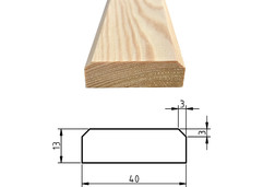 Plochá lišta smrk / borovice, 13x40 mm