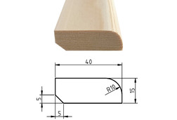 Podlahová lišta smrk / borovice, 15x40 mm