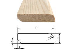 Podlahová lišta smrk / borovice, 15x55 mm