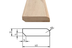 Podlahová lišta buk, 11x40 mm