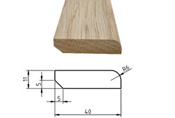 Podlahová lišta dub, 11x40 mm