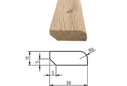 Podlahová lišta dub, 11x30 mm