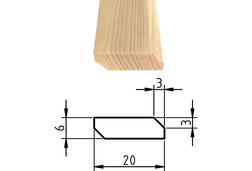 Plochá lišta smrk / borovice, 6x20 mm