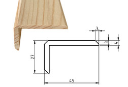 Rohová lišta vnější smrk / borovice, 27x45 mm
