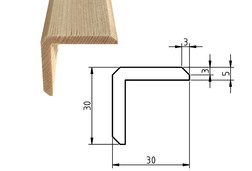 Rohová lišta vnější smrk / borovice, 30x30 mm