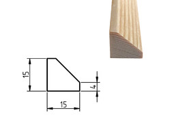 Rohová lišta vnitřní smrk / borovice, 15x15 mm