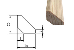 Rohová lišta vnitřní smrk / borovice, 20x20 mm
