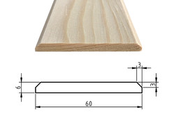 Plochá lišta smrk / borovice, 6x60 mm